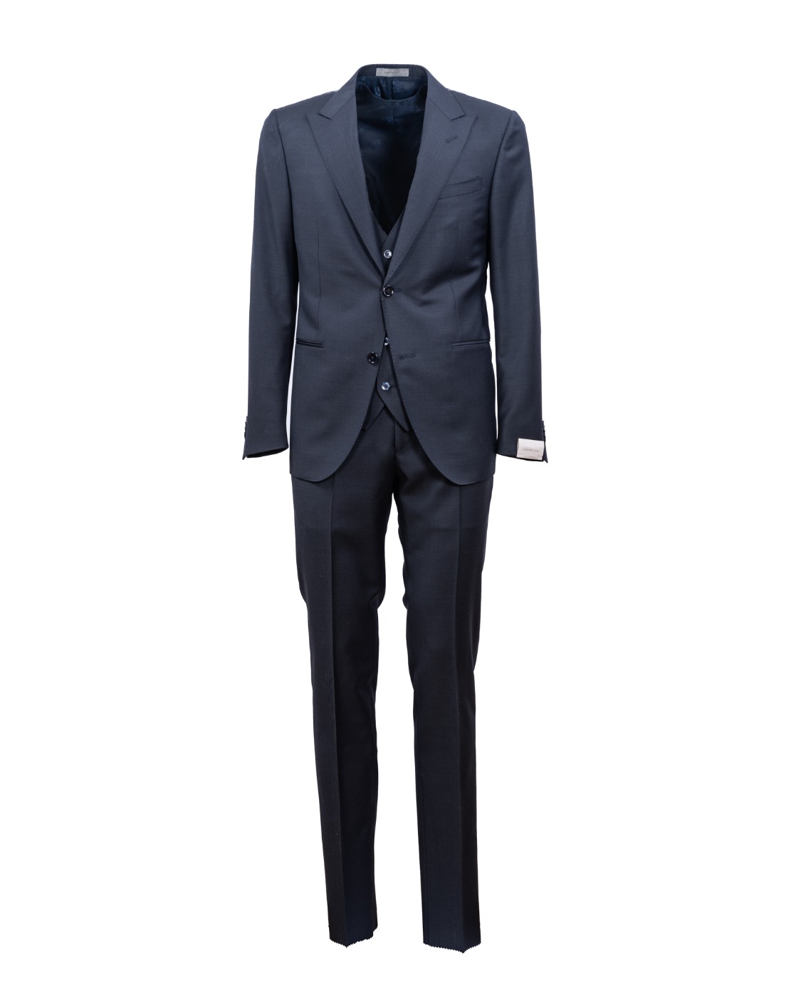 shop CORNELIANI  Abito: Corneliani abito in lana vergine.
Rever classico. 
Manica con bottoni sovrapposti
Chiusura monopetto con due bottoni.
3 spacchi dietro.
Gilet.
Fondo pantalone 19 cm.
Senza pinces.
Composizione: 100% lana vergine.
Made in Italy.. 898060 2117138-001 number 8609629